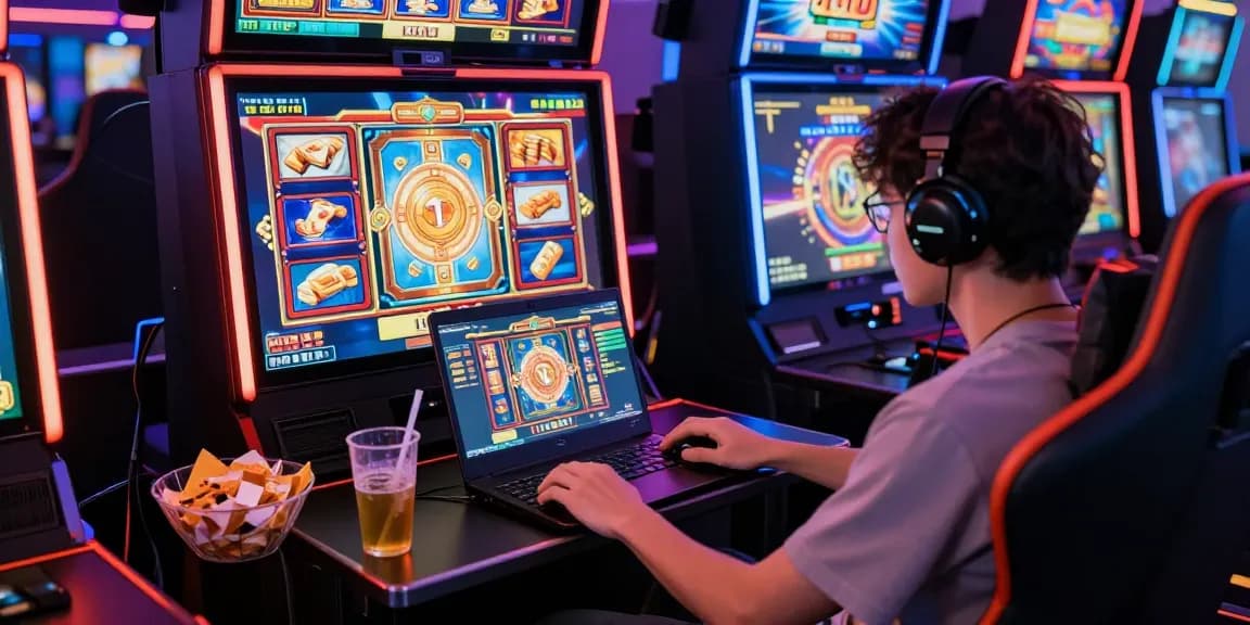 Exciting online gaming scene showing a player engaging with RTP slot games, vibrant colors, and an inviting atmosphere.
