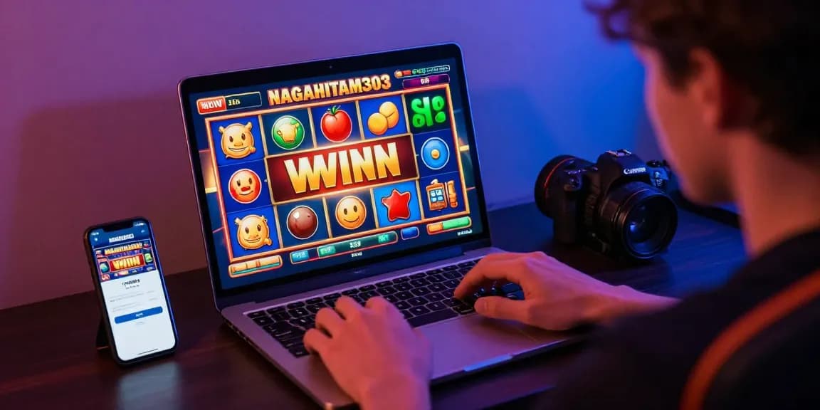 Gameplay di NAGAHITAM303 login dengan tampilan slot online menarik dan lampu LED menambah suasana seru.