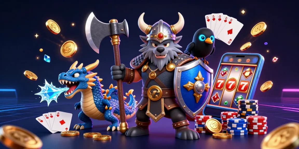 Menangkan hadiah di situs slot dengan Viking yang heroik dan naga kecil dalam ilustrasi 3D yang memukau.