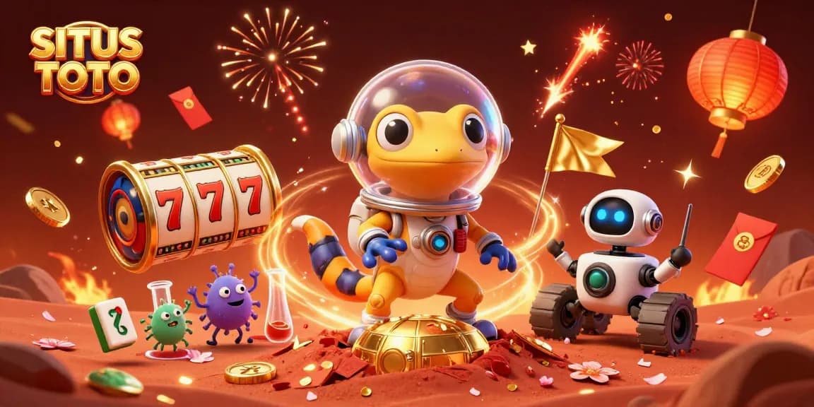 SITUS TOTO menghadirkan kasino emas di Mars dengan karakter lucu dan elemen permainan yang meriah.