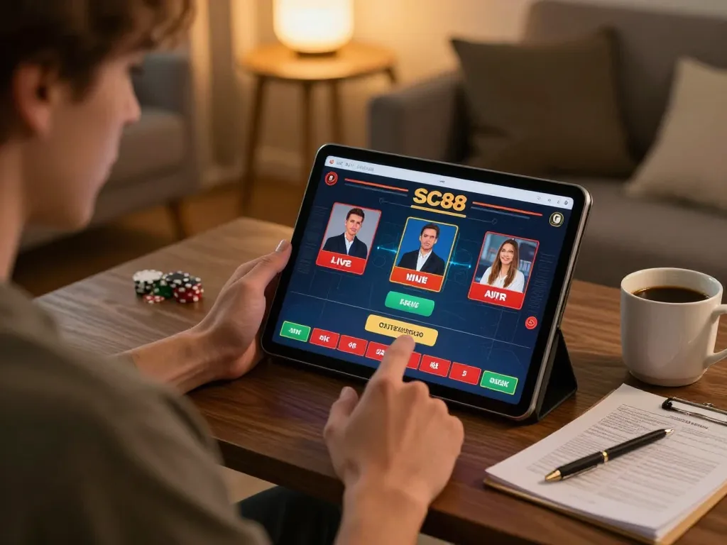 Engage in SC88 live dealer gameplay at home with a strategic gaming setup enhancing the online experience.