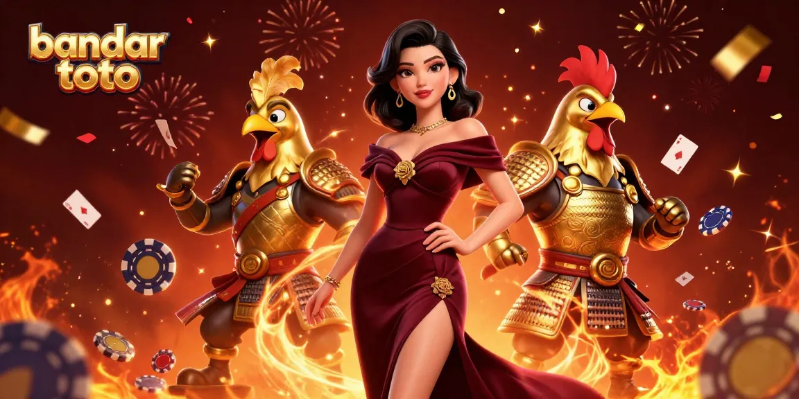 Experience the thrill of bandar toto gaming with glamour and fortune in this vibrant illustration.