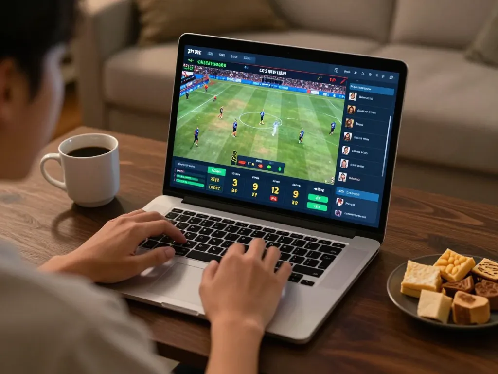 Engaging online sports betting session on gamedoithuong88 platform with live games streaming