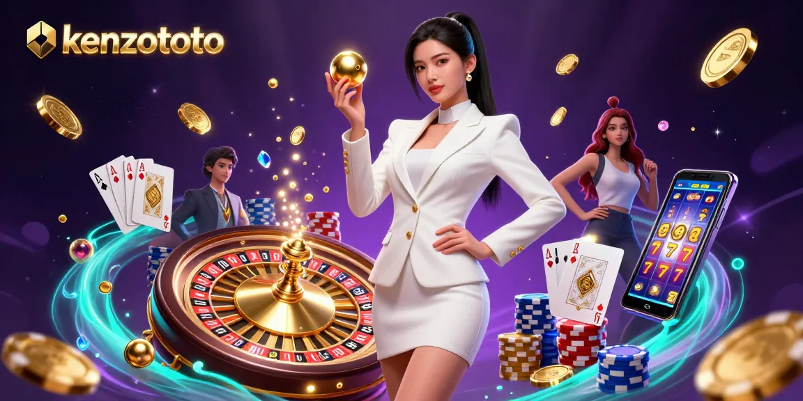 Experience thrilling betting at kenzototo with a photorealistic casino scene filled with dynamic gaming elements.