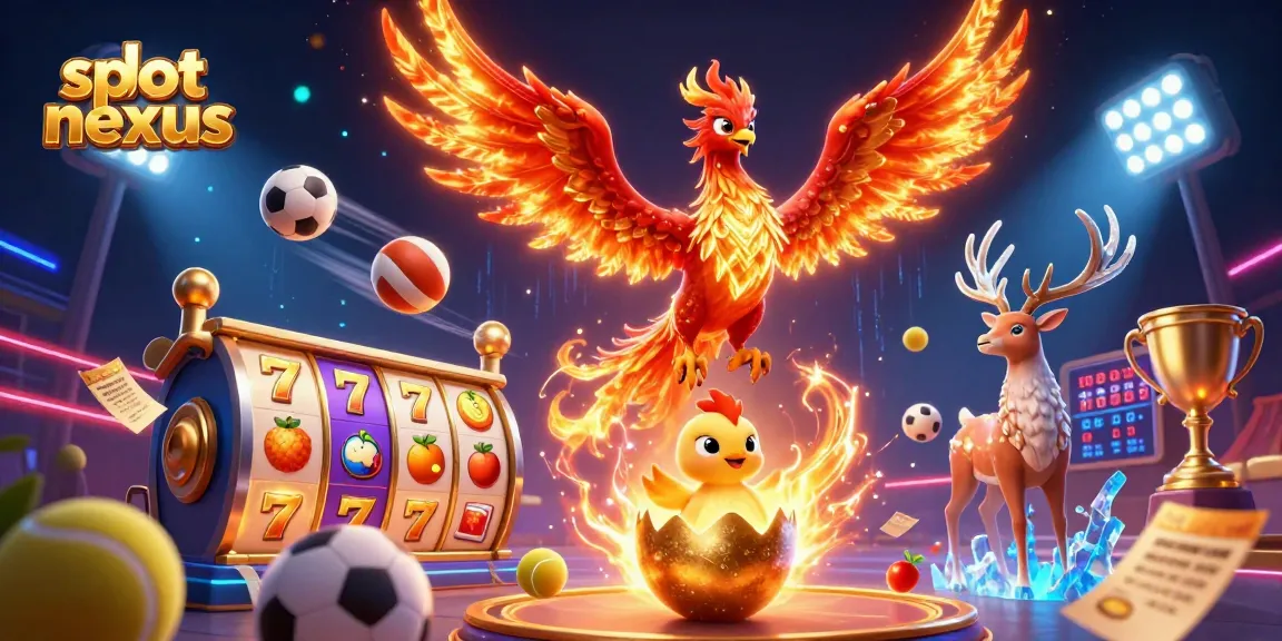 Engage in thrilling slot gameplay with the dynamic slot nexus illustration featuring exciting characters and game elements.