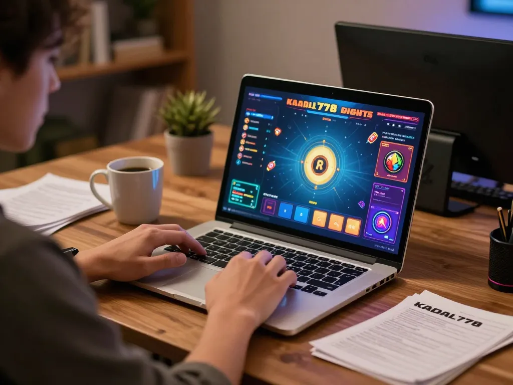 KADAL778 player enjoying interactive digital casino games in a cozy home setup
