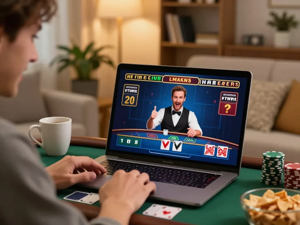 UGDEWA player engaging in live dealer blackjack session online for strategic gameplay.