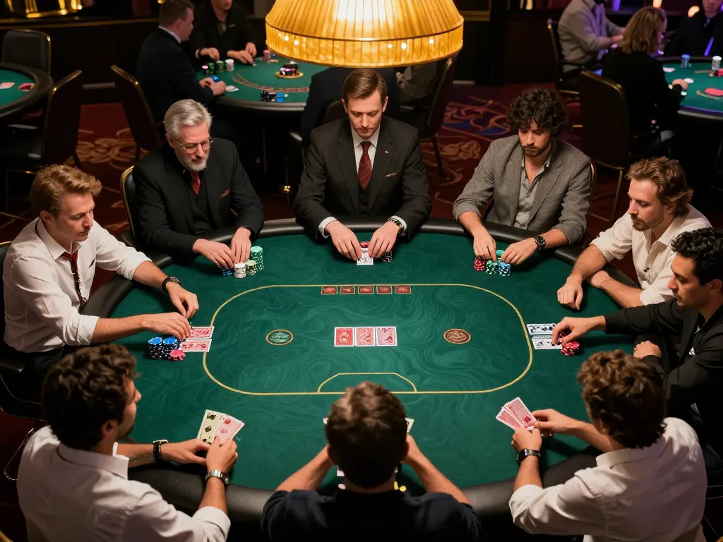 Players strategizing their next move in a high-stakes poker game showcasing mpoid methods for effective gameplay.