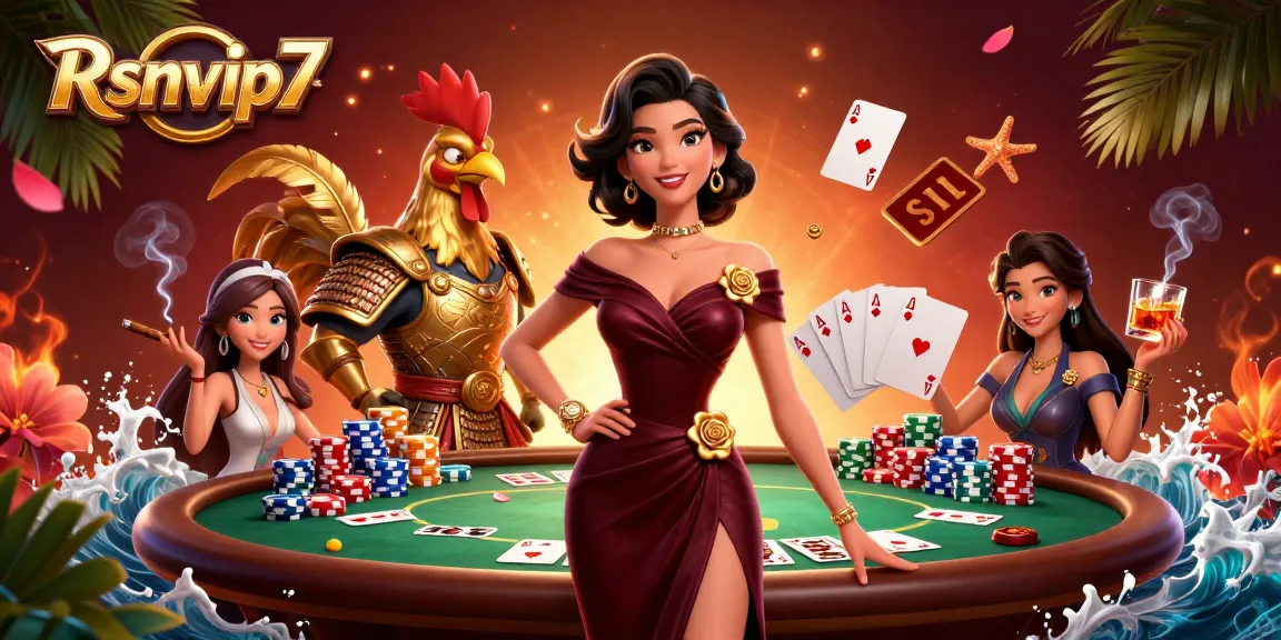 Rsnvip7 menampilkan pengalaman kasino yang mendebarkan dengan karakter glamour dan elemen poker yang hidup.