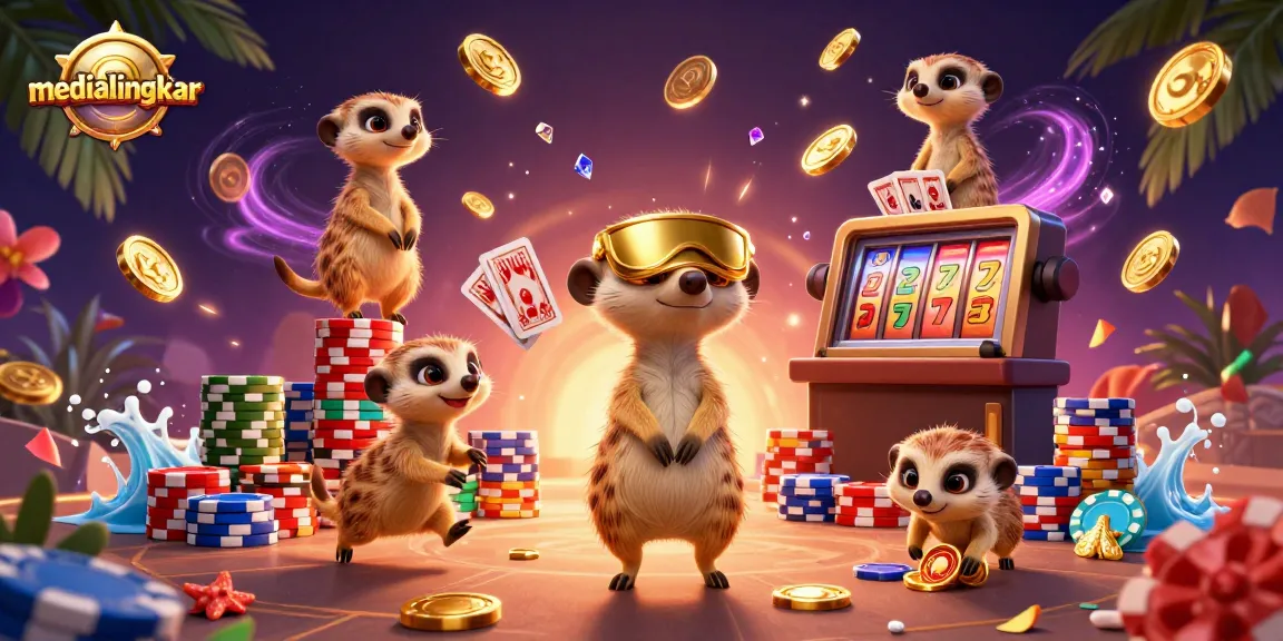 Experience the excitement at medialingkar's unique casino featuring meerkat dealers and vibrant games.