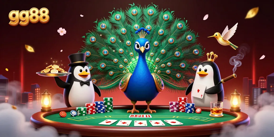 Experience the thrill of gg88 with a vibrant 3D casino scene featuring colorful poker elements.