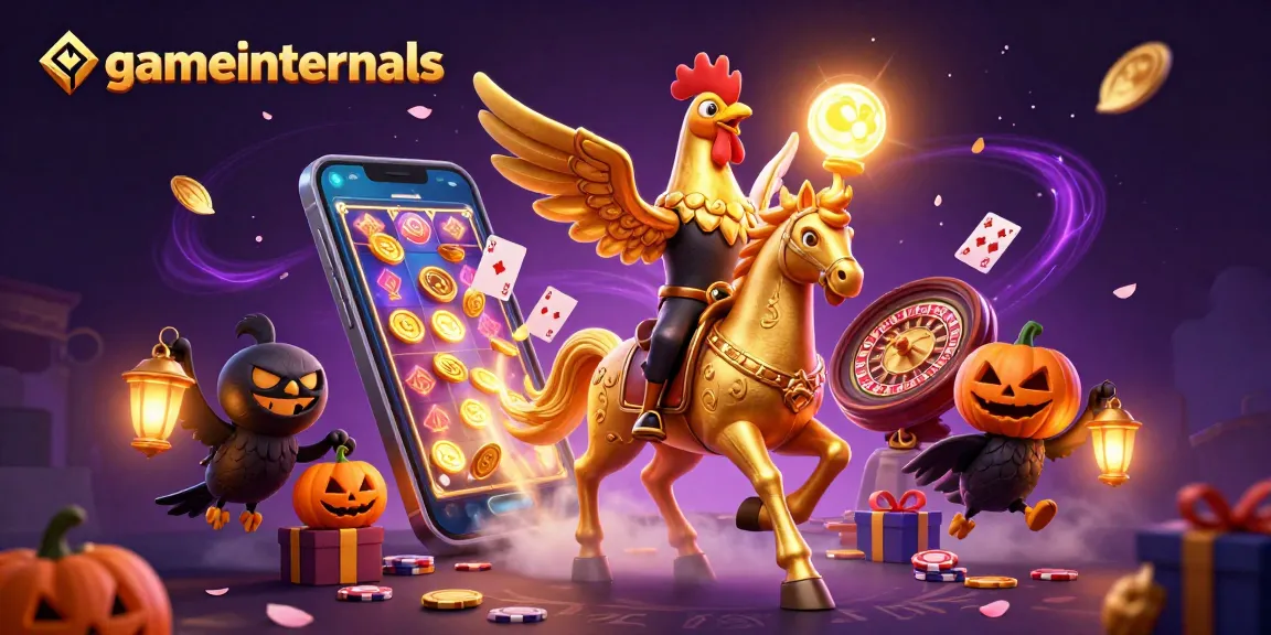 Gameinternals showcases cartoon characters engaging in casino gaming with dynamic slot elements and colorful designs.