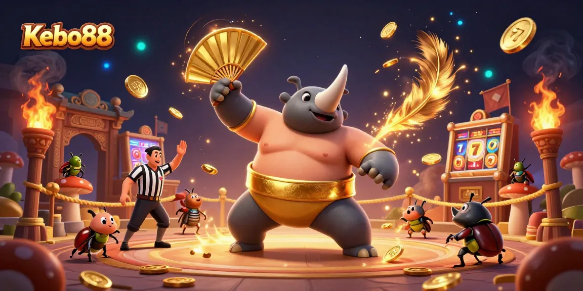 Kebo88 menawarkan pengalaman bermain slot gacor dengan desain arena pertarungan spektakuler dan karakter unik dalam ilustrasi 3D.