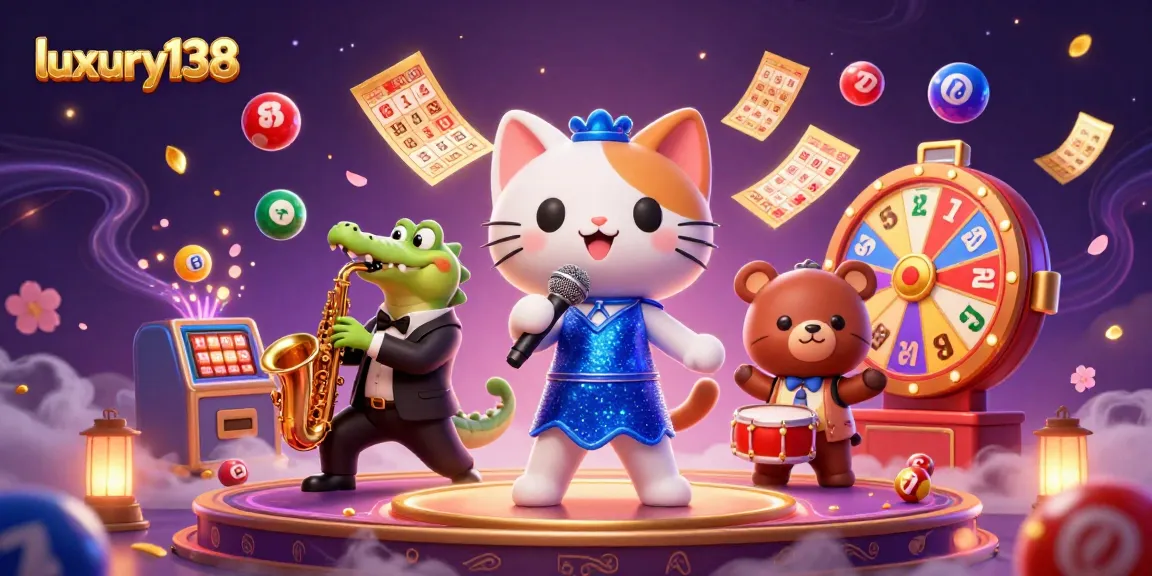 Experience the magic of luxury138 slots with a vibrant 3D scene featuring engaging characters and dynamic game elements.