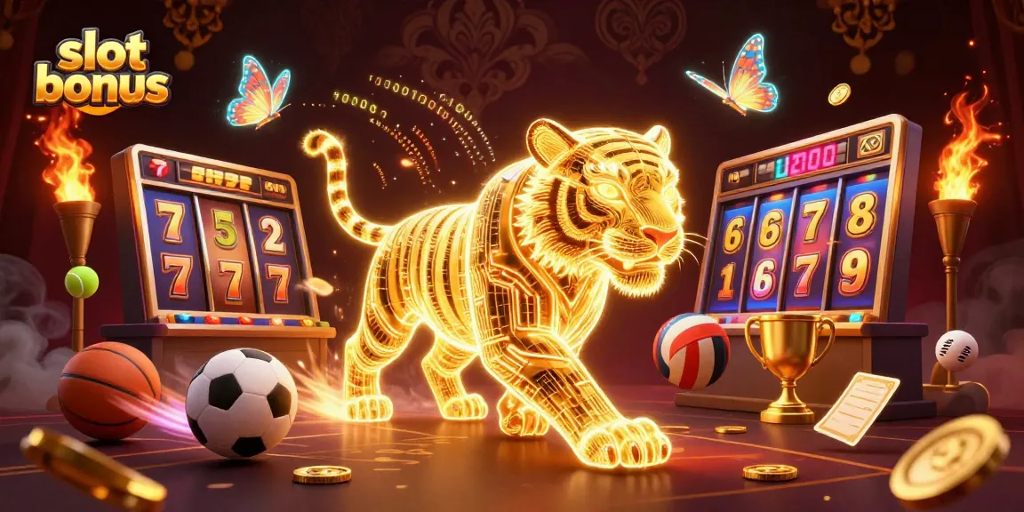Experience the thrill of a slot bonus in a dynamic casino scene filled with vibrant energy.