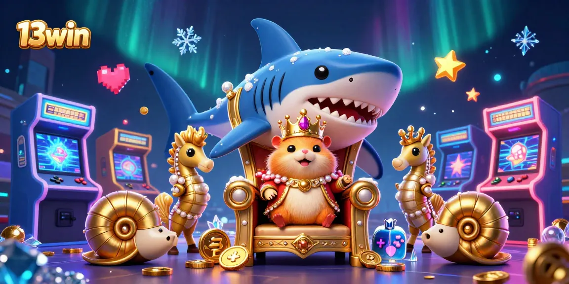 Experience 13win gaming thrills with vibrant characters and casino elements in an immersive 3D scene.