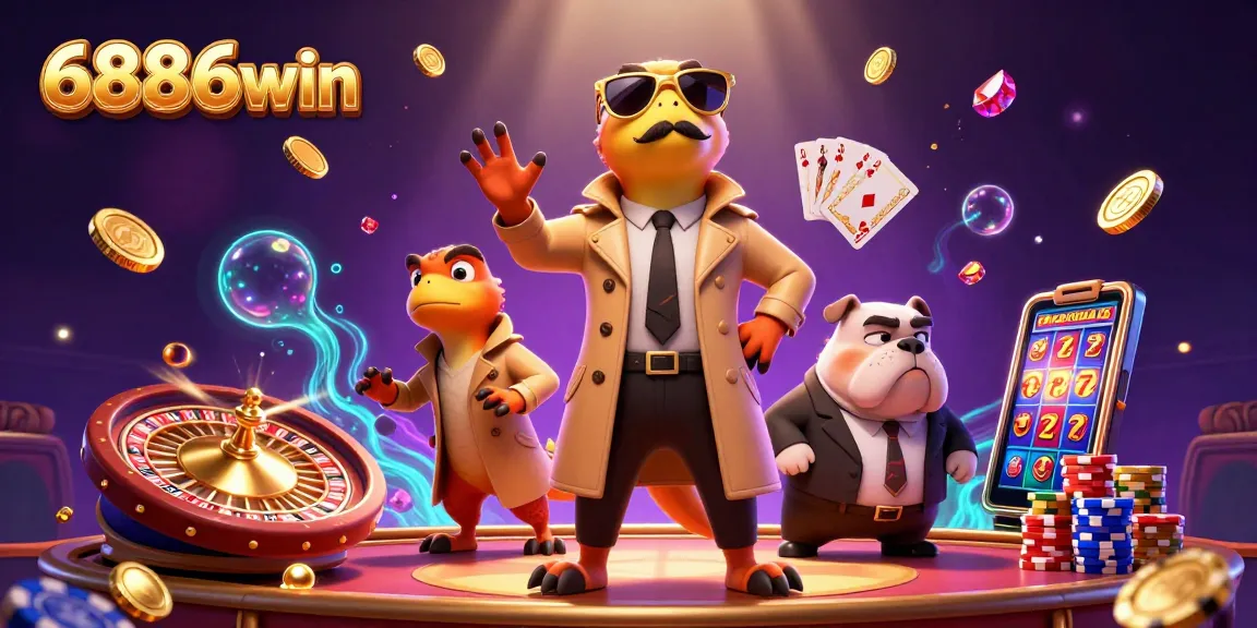 Engage in thrilling gameplay at 6886win with vibrant characters and dazzling casino elements.
