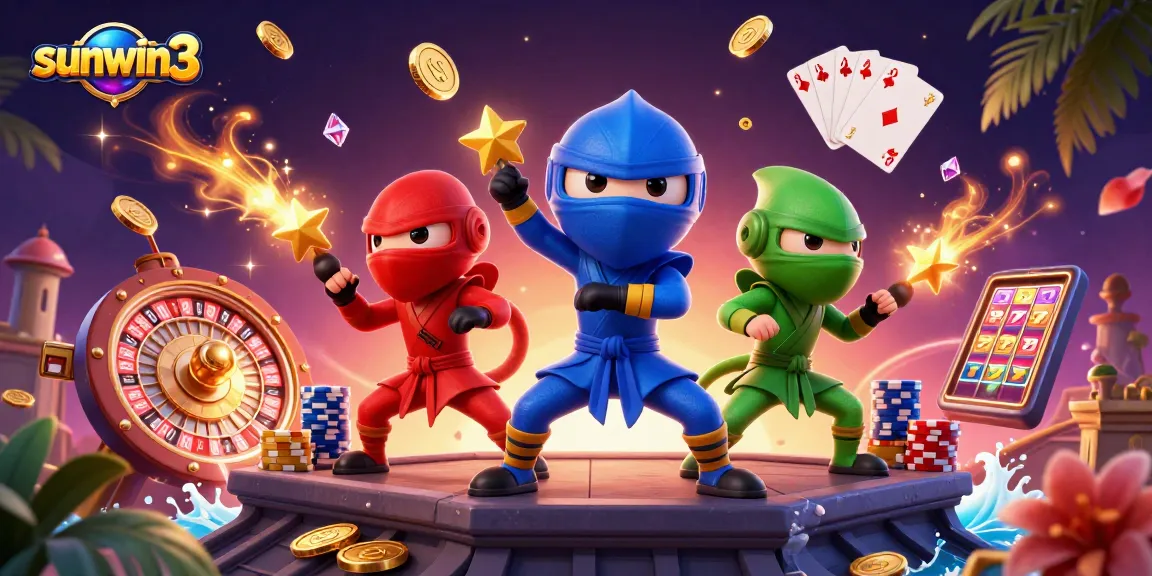 Experience the thrill of sunwin3 with chameleon ninjas and vibrant casino elements!