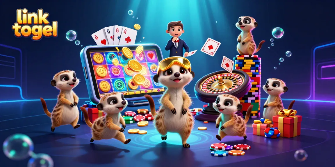 Experience exciting link togel action with a vibrant casino scene featuring meerkats at play.