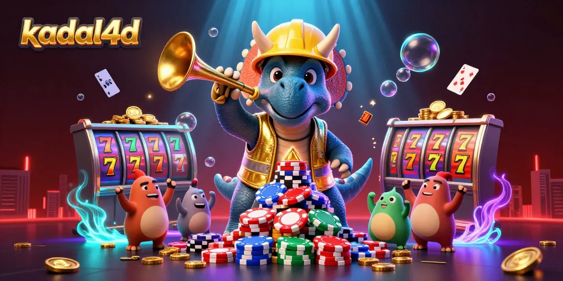 Kadal4d menghadirkan ilustrasi slot yang menggembirakan di mana triceratops dan parasaurolophus merayakan permainan slot yang luar biasa.