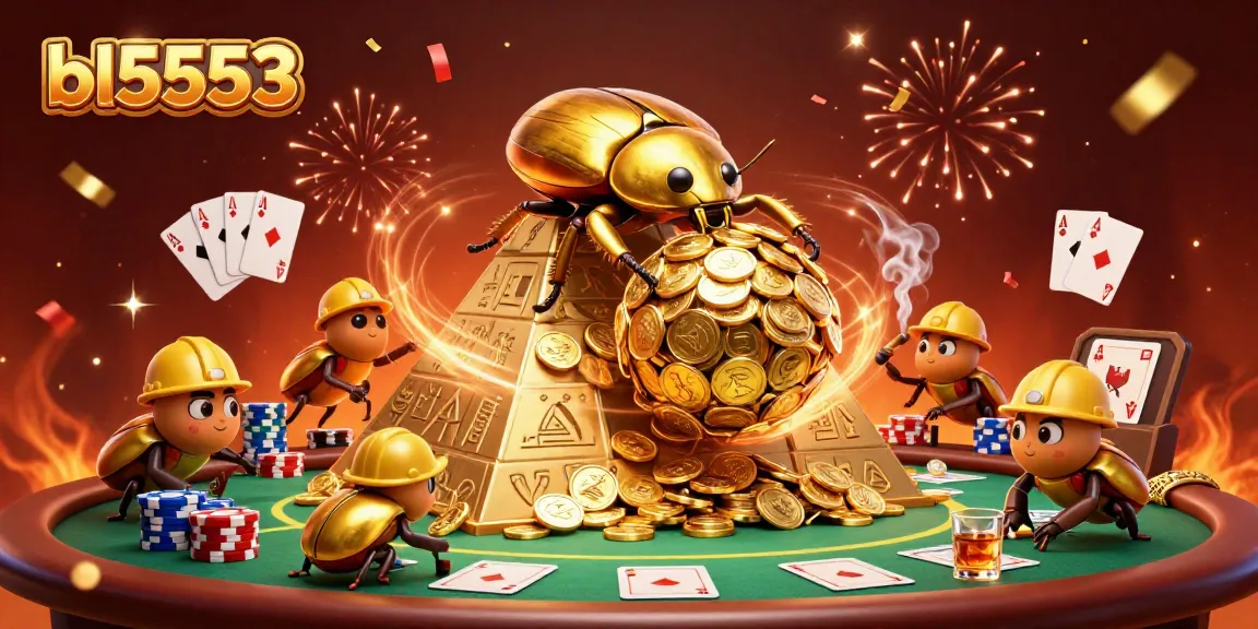 Engage with bl5553's vibrant casino world, featuring iconic beetles and golden coins!