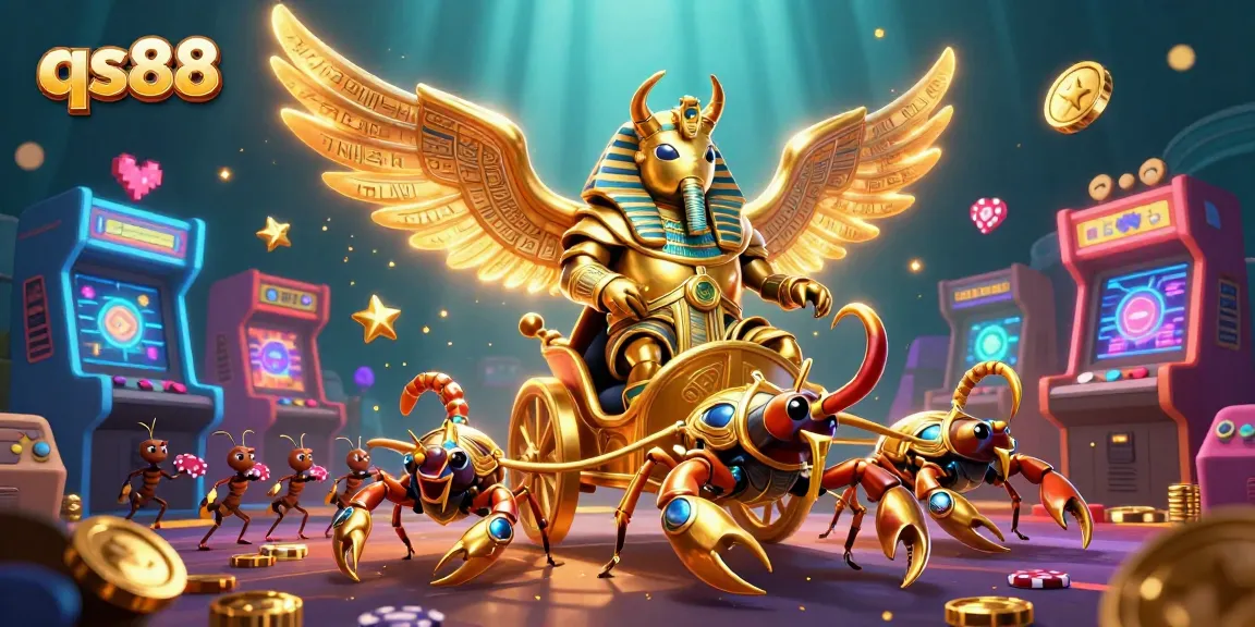 Engage with qs88 and unleash winnings through immersive gaming with a golden scarab beetle hero.