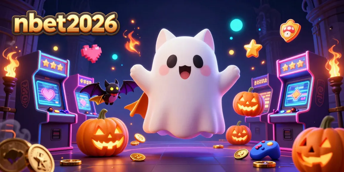 Experience nbet2026 in a haunted casino scene, featuring a ghost cat and bat companion.