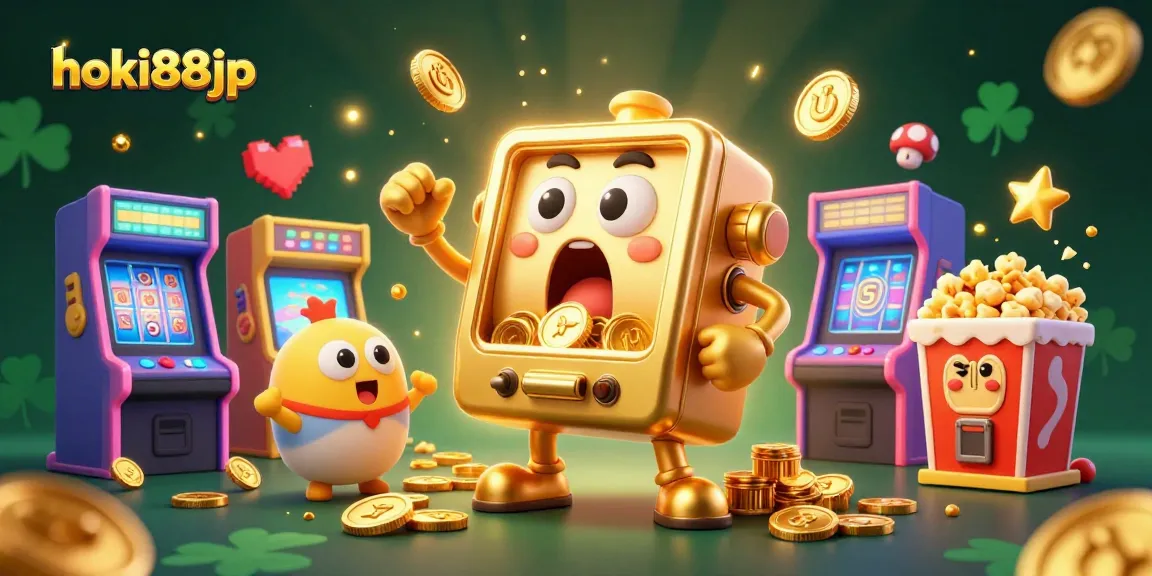 Menangkan jackpot di hoki88jp dengan mesin slot emas mengeluarkan koin dengan gembira.