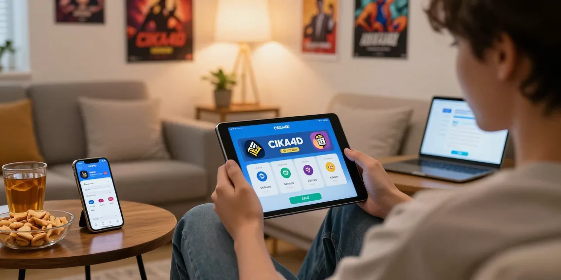 Engaging Mahjong gaming experience with CIKA4D app on a cozy living room tablet.