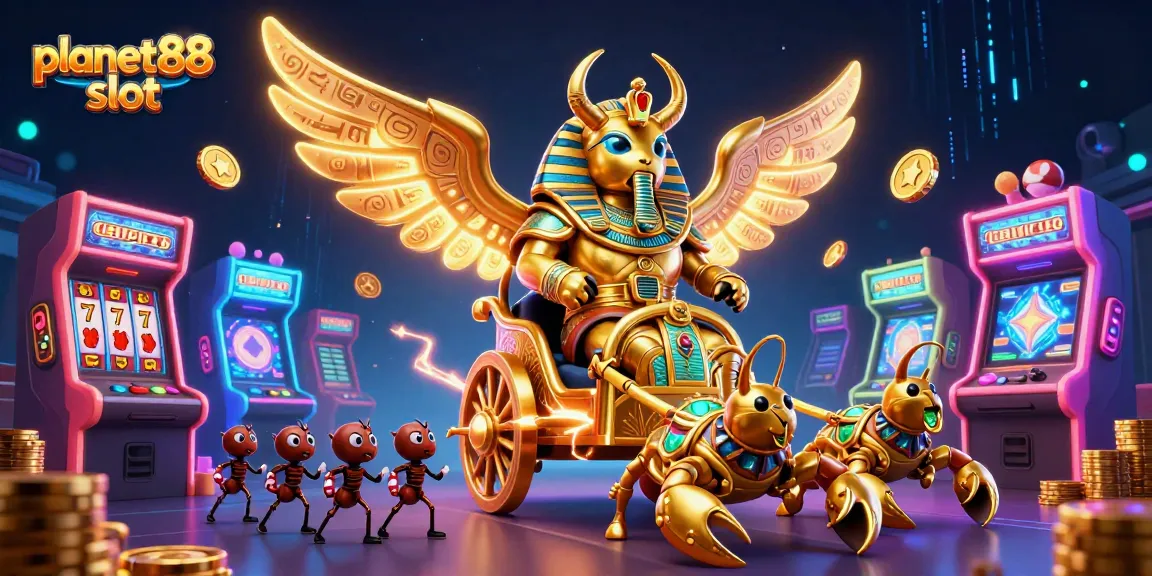 Win big at planet88 slot with a dynamic scene featuring vibrant characters and thrilling gaming elements.