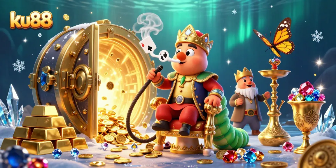 Experience the thrill at ku88 with a vibrant 3D casino illustration capturing excitement in a rich gaming environment.
