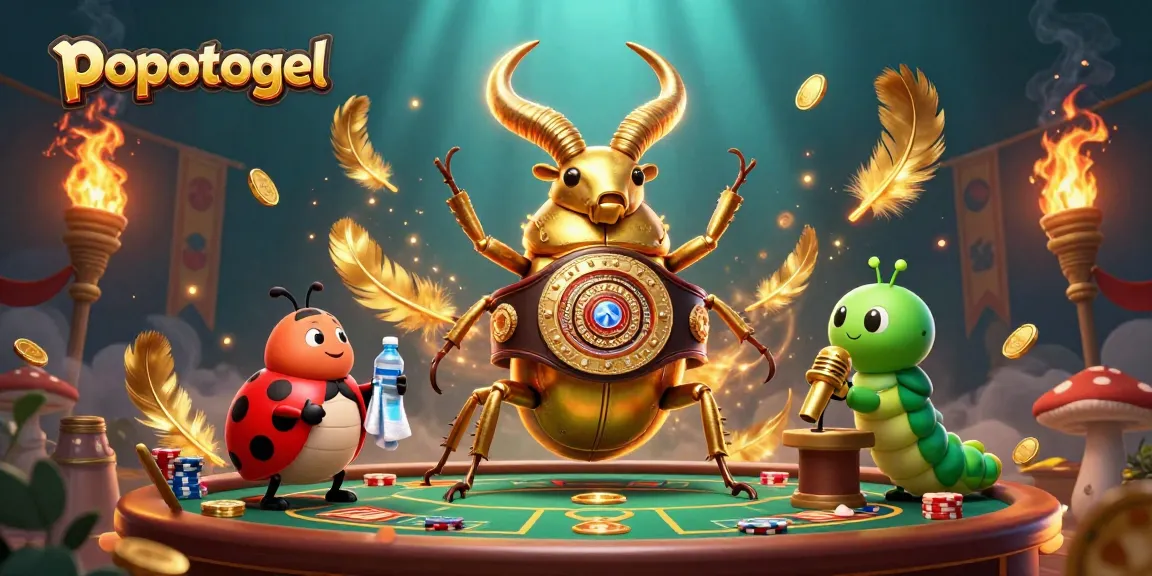 Experience the thrill of popotogel as a vibrant 3D illustration showcases a unique casino scene.