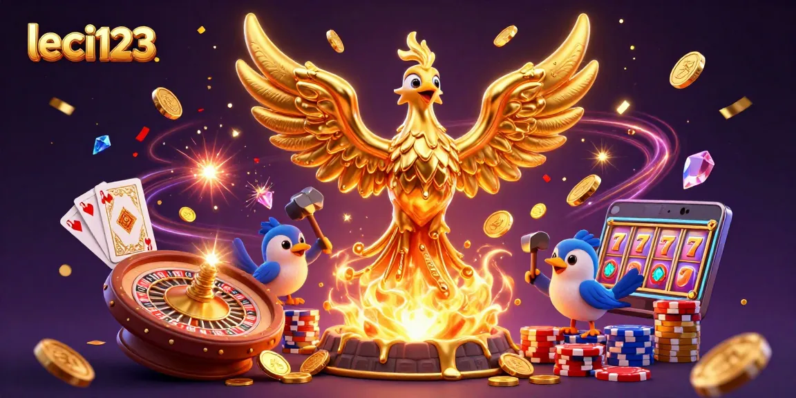 Experience thrilling gameplay in leci123 with a golden phoenix and dynamic casino elements.