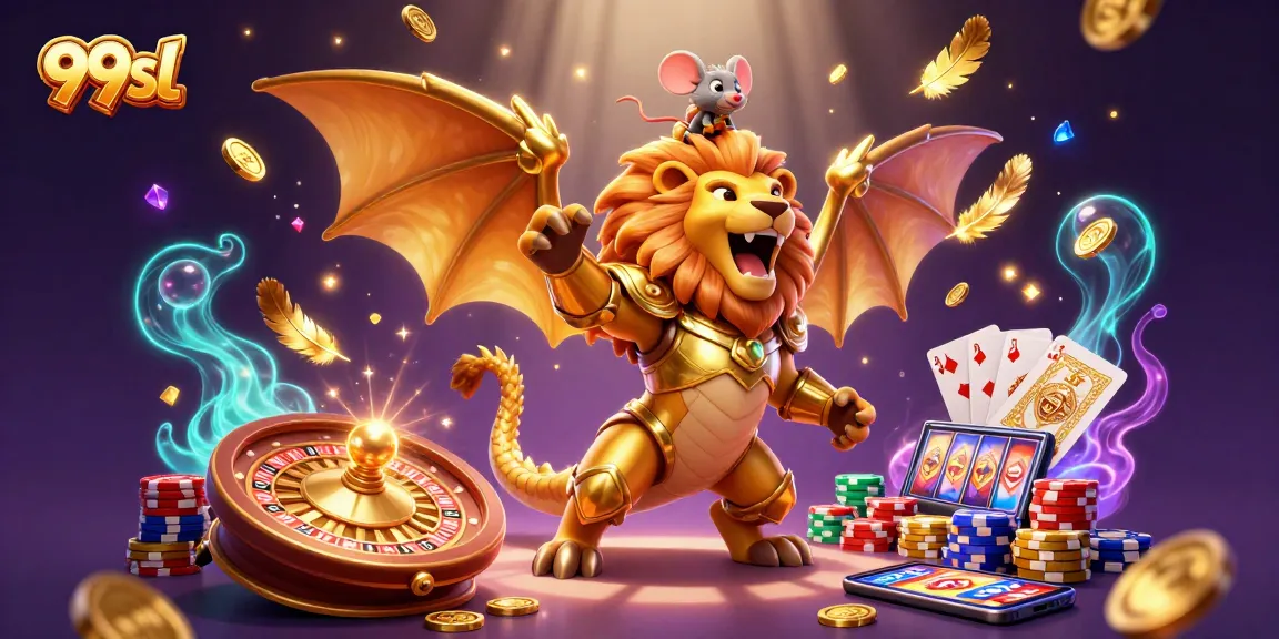 Experience thrilling excitement with 99sl's vibrant 3D casino adventure showcasing games and winnings.