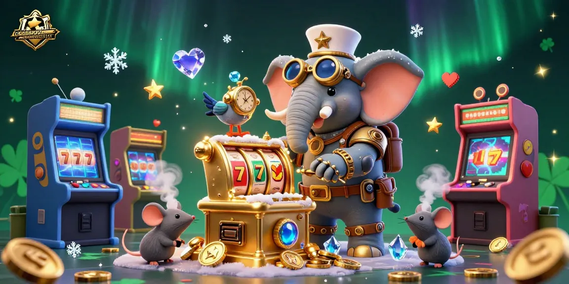 Spin the reels with the cselandscapearchitect's vibrant slot machine adventure, featuring steampunk characters.