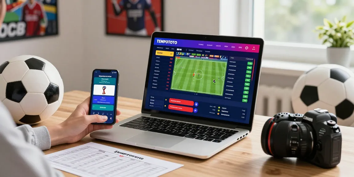 Engaging TEMPOTOTO online betting experience with live sports stats and vibrant visuals.