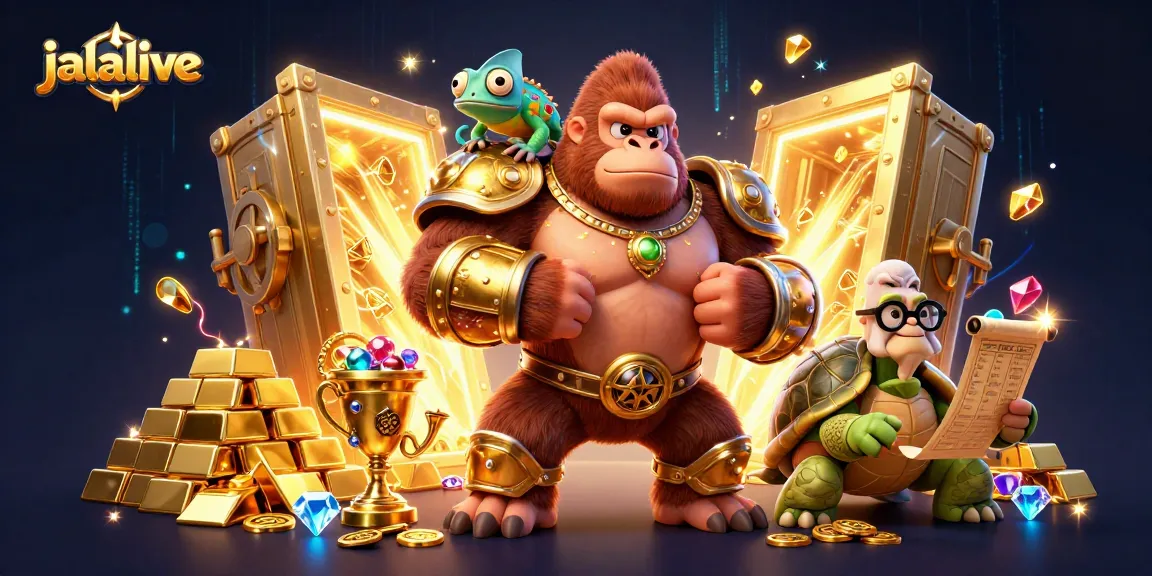 Experience epic live gaming moments with jalalive as the powerful gorilla king and whimsical companions celebrate their wins!