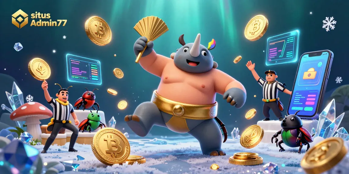 Bet big with situs Admin77 at the exciting gaming arena of 3D cartoon beetles and golden coins.